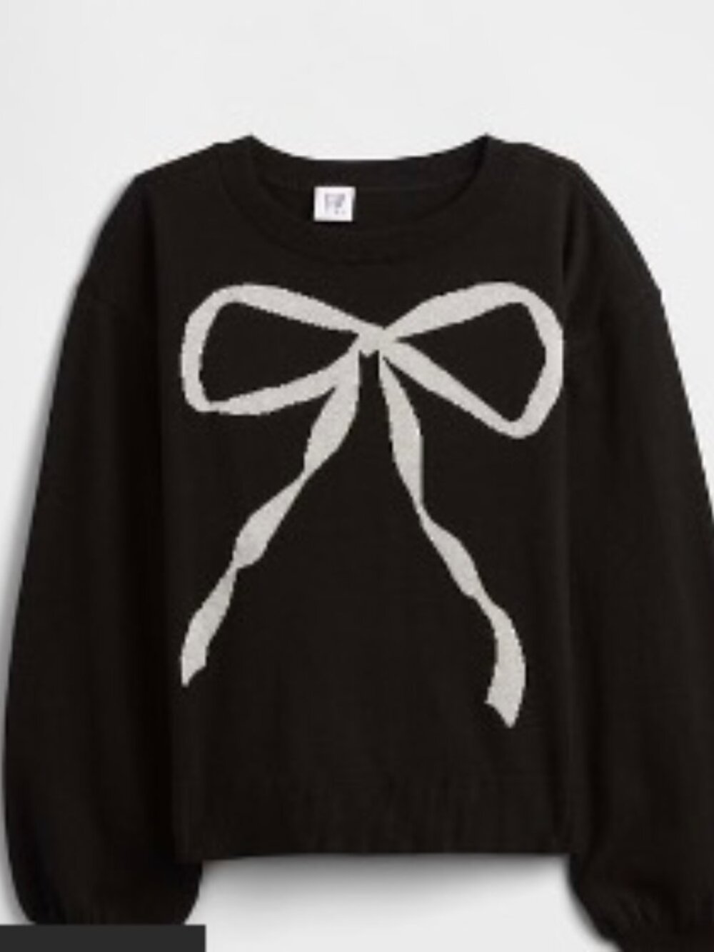 Gap Kids Bow Graphic Crewneck Sweater Black XXL